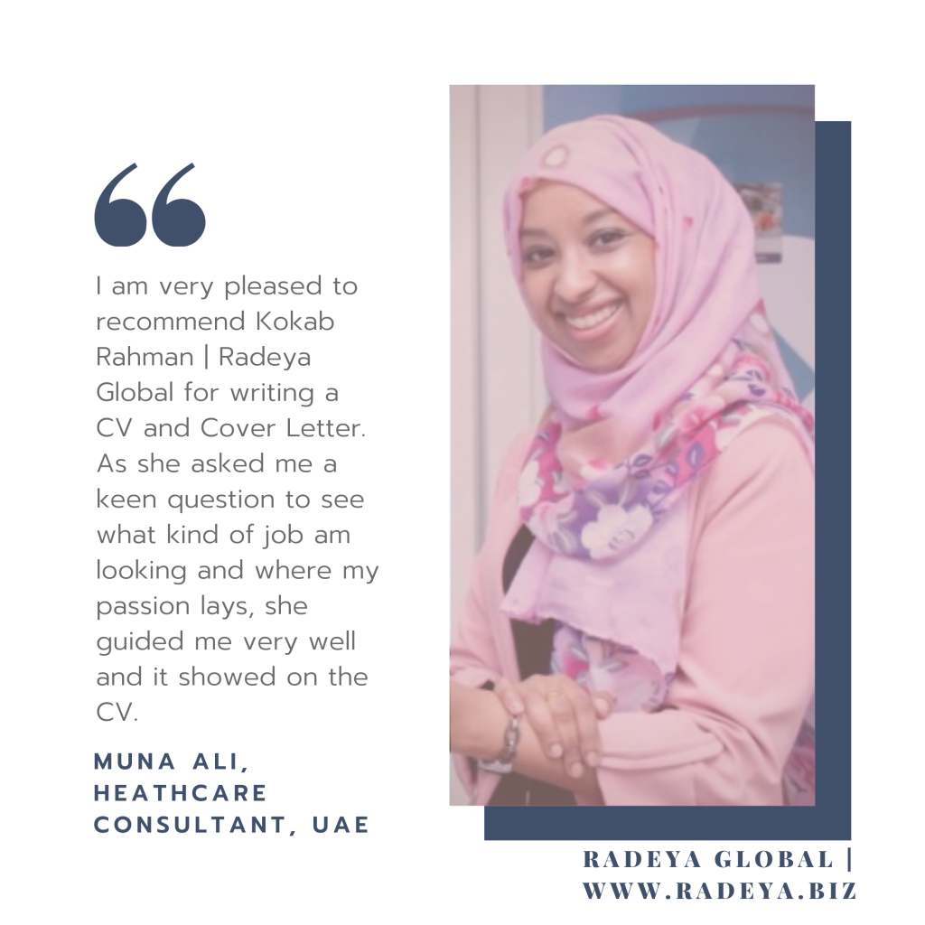 Muna Ali Career Client Testimonial