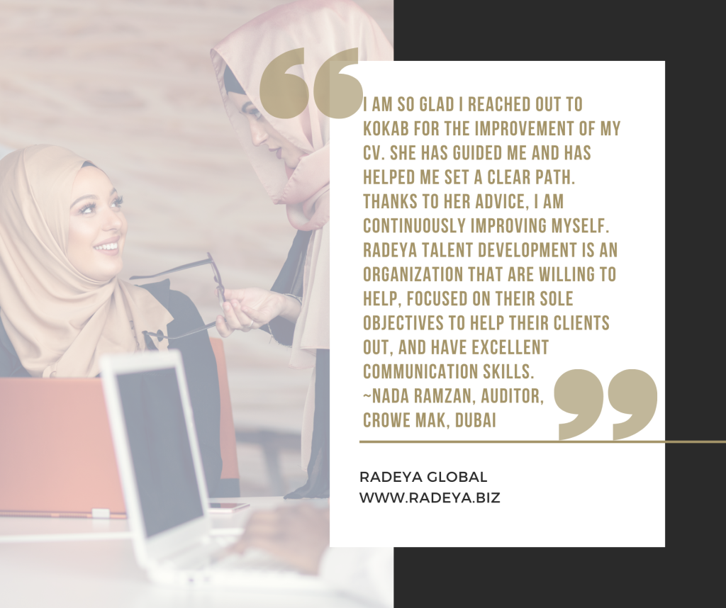 Nada Ramzan career services client testimonial